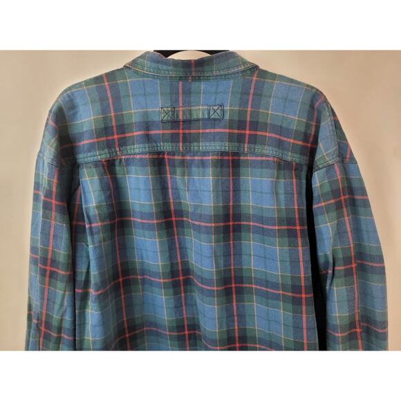 Duluth Trading Company Mens Cotton Plaid Button Up Shirt Blue Red Green Size 2XL - Picture 6 of 8